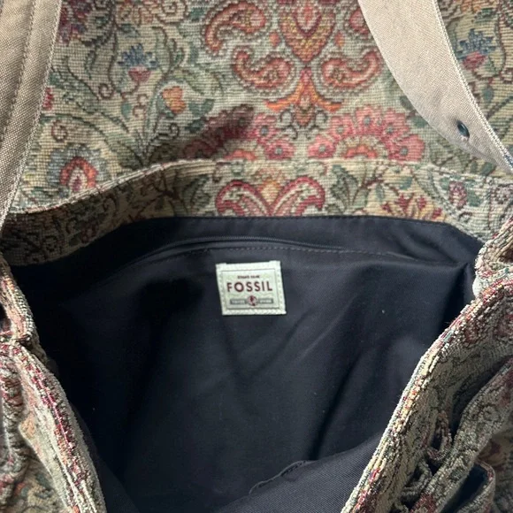 Vintage Fossil Paisley Tapestry Messenger Bag - Picture 6 of 9